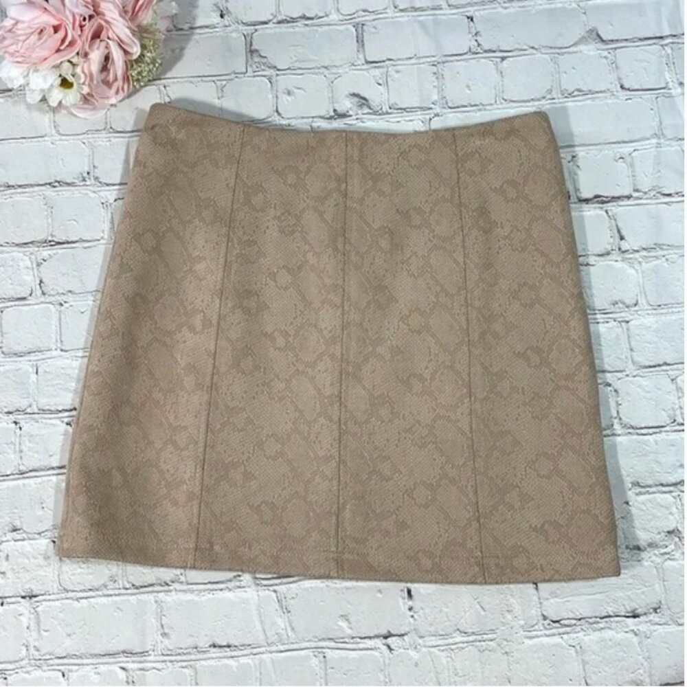 Altar’d State NWT Taupe Snakeskin A-line Mini Skirt